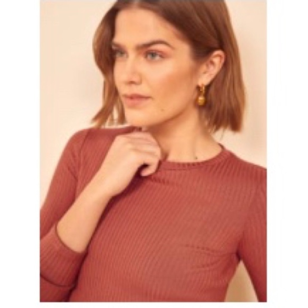 Reformation Jackie Cropped Top in Rust NWT